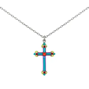 Medium Cross Necklace - Multi Color