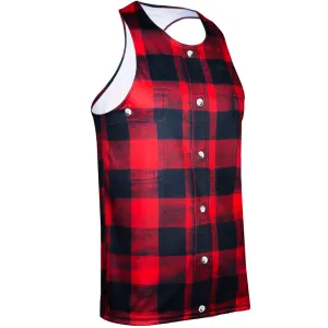 Men's Competitor Lite Printed Singlet - Buffalo Plaid