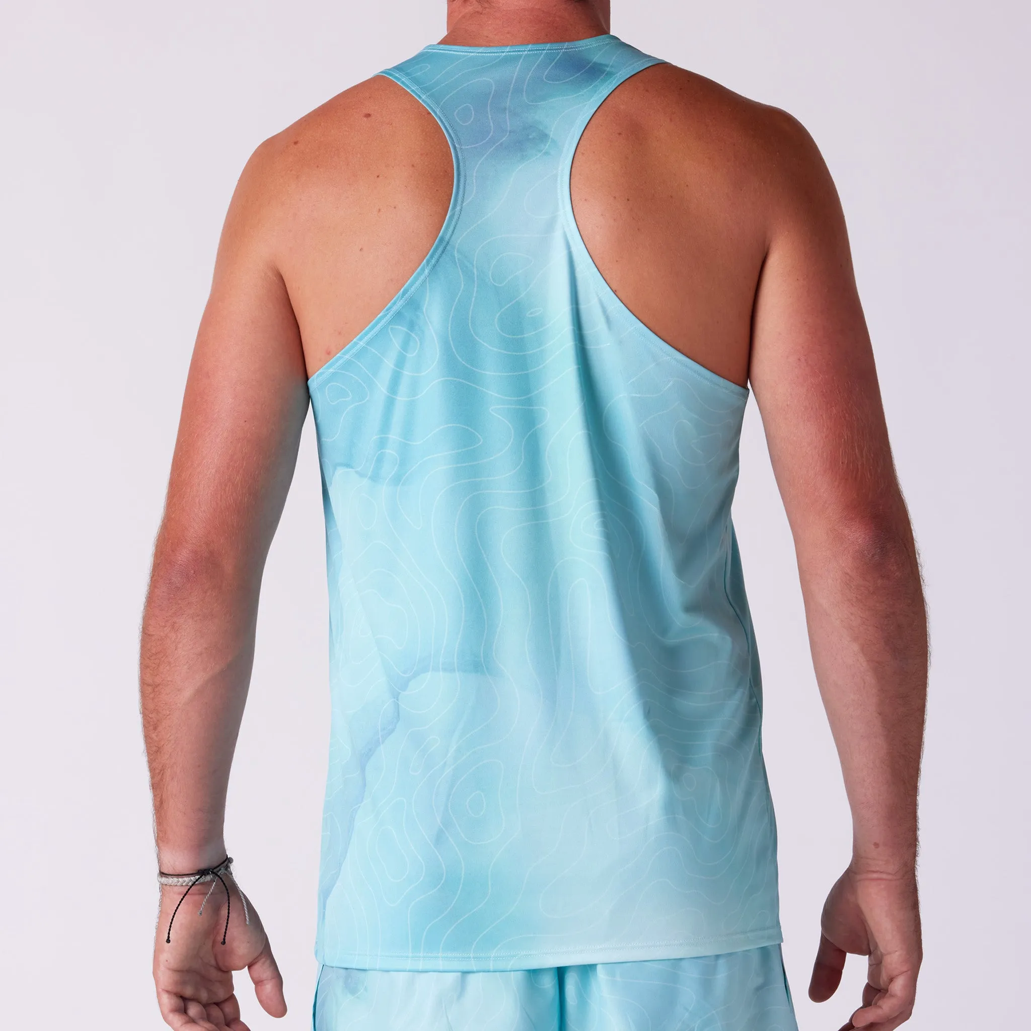 Men's Competitor Lite Printed Singlet - Topographic