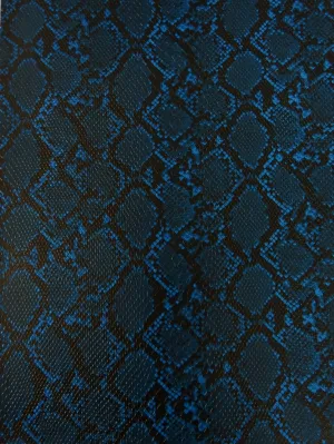 Midnight Blue / Calico Python Snake Vinyl Fabric