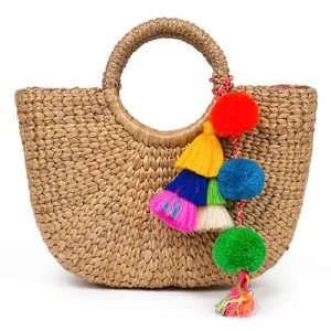 Mini Beach Basket, multi tassel