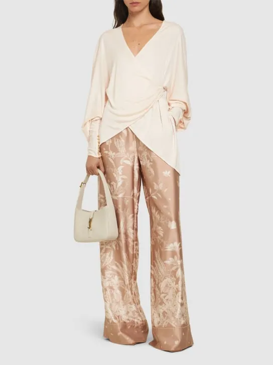 MITHRIDATE   Printed stretch silk wide pants 