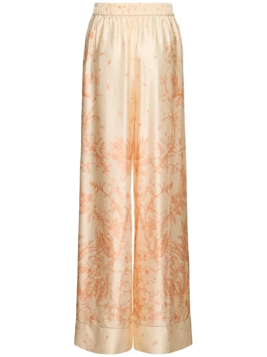 MITHRIDATE   Printed stretch silk wide pants 