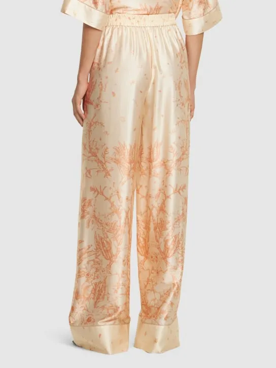 MITHRIDATE   Printed stretch silk wide pants 