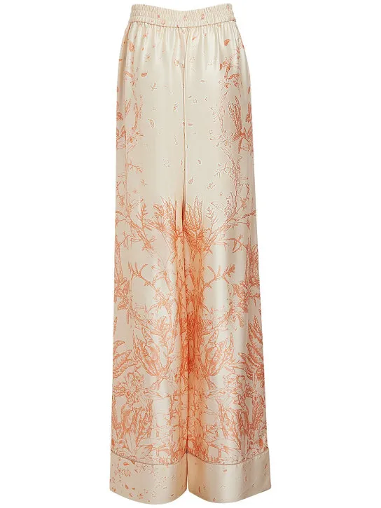 MITHRIDATE   Printed stretch silk wide pants 