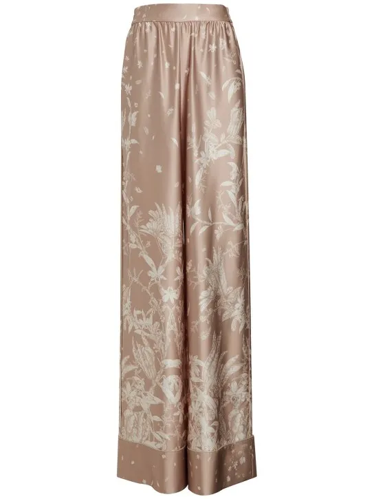 MITHRIDATE   Printed stretch silk wide pants 