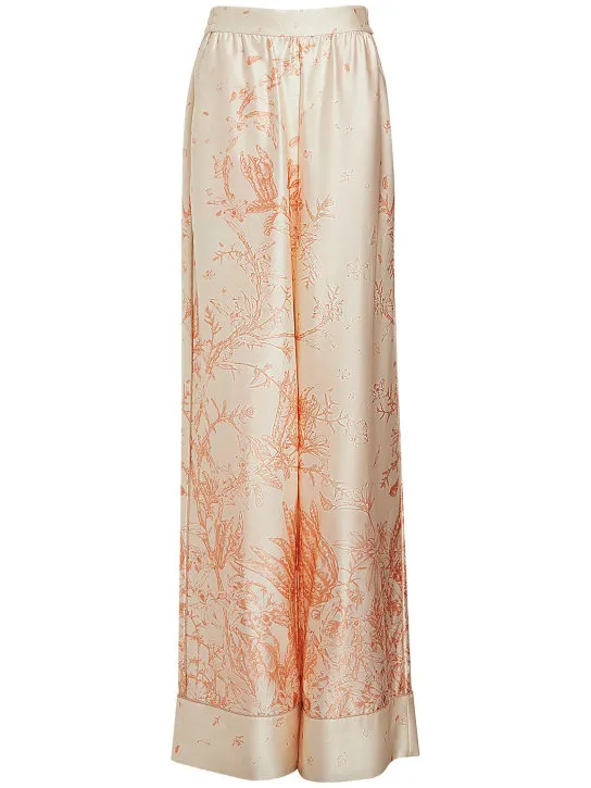 MITHRIDATE   Printed stretch silk wide pants 