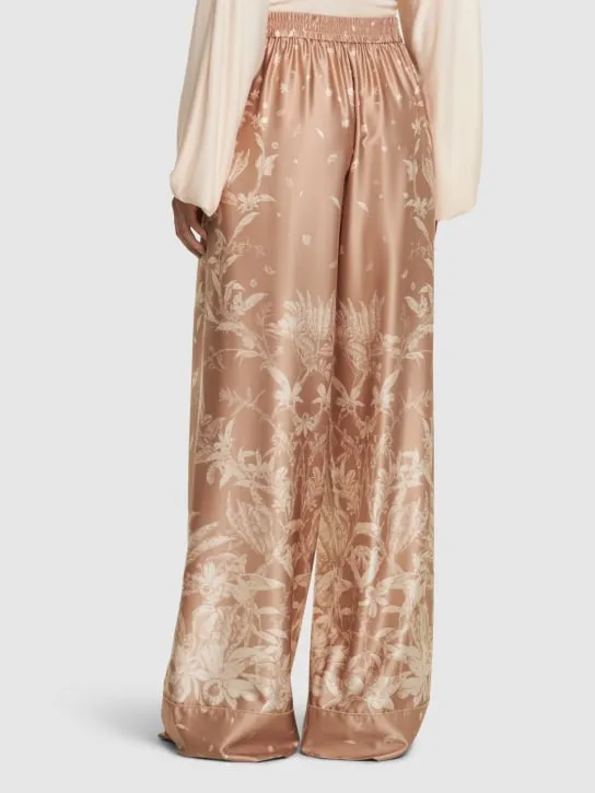 MITHRIDATE   Printed stretch silk wide pants 