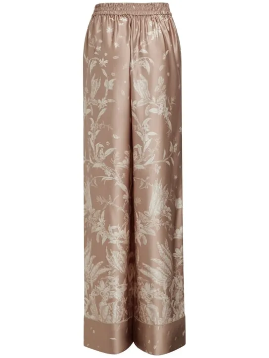 MITHRIDATE   Printed stretch silk wide pants 