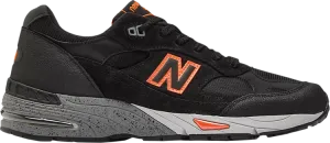 New Balance 991 Made in England 'Neon Orange' sneakers, black