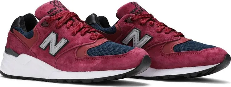 New Balance 999 Made in USA 'Burgundy Navy' Sneakers, Red