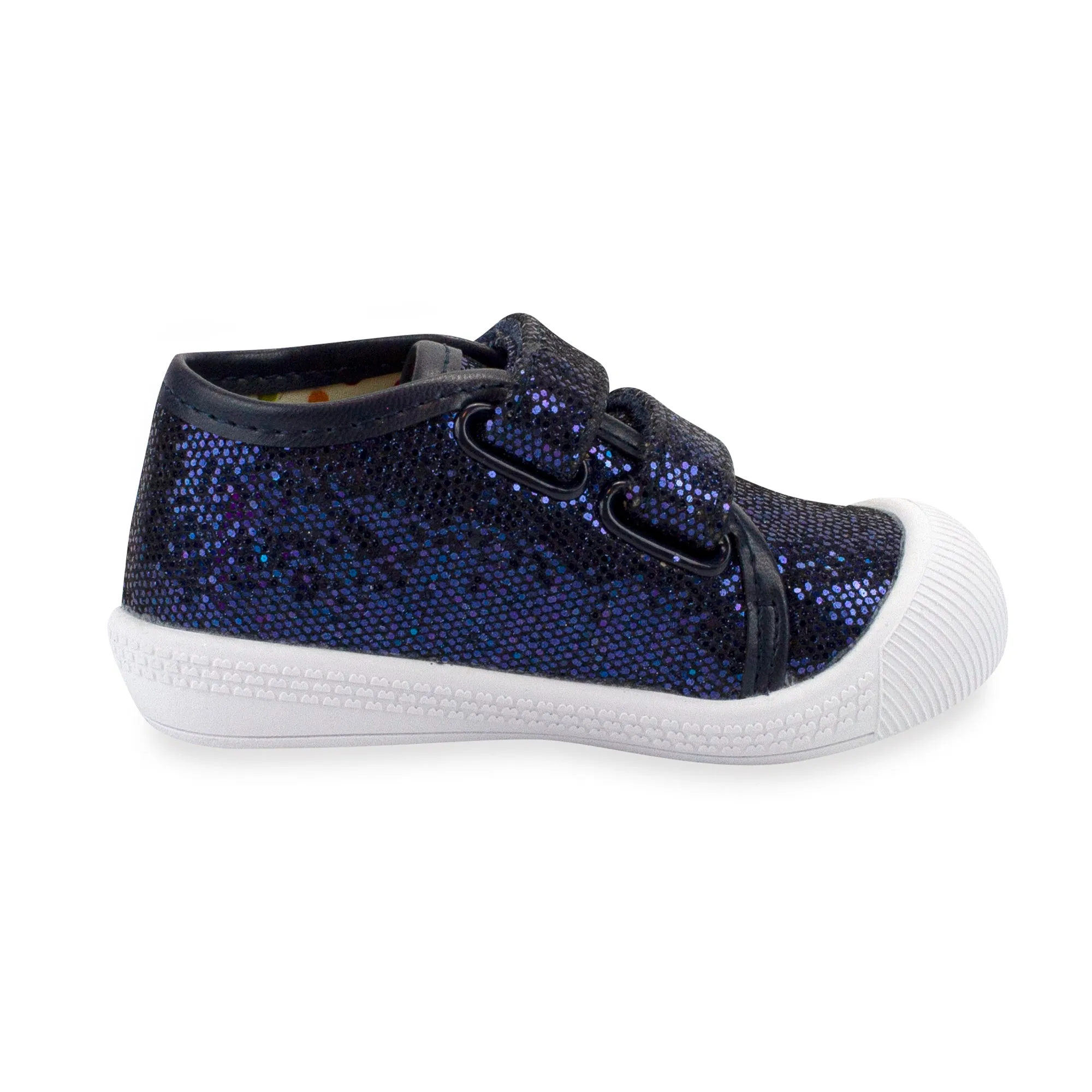 Nina Double V Baby Shoe - Navy Sparkle