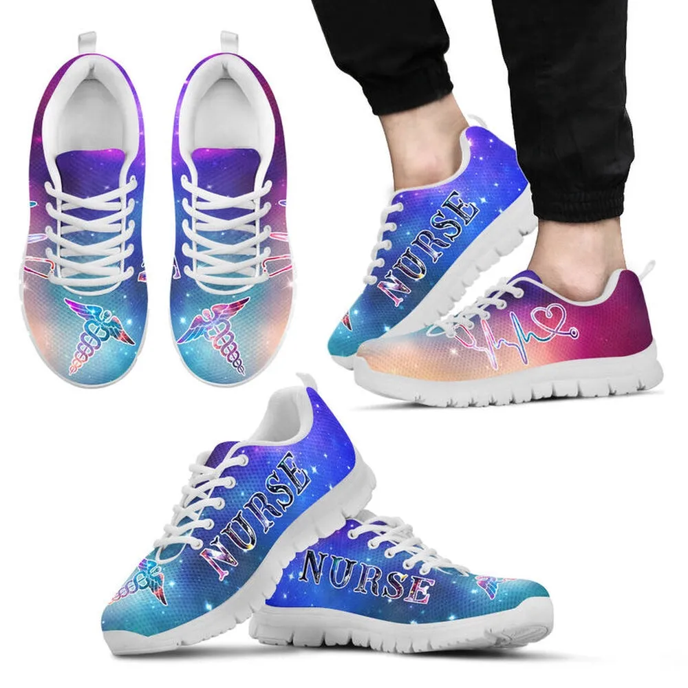 Nurse Sneaker, Galaxy Art Nurse Sneakers Shoes, Best Shoes For Nurses