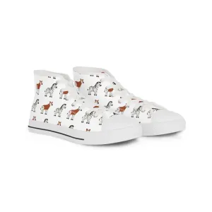 Okapi and Zebra Animals Men's High Top Sneakers