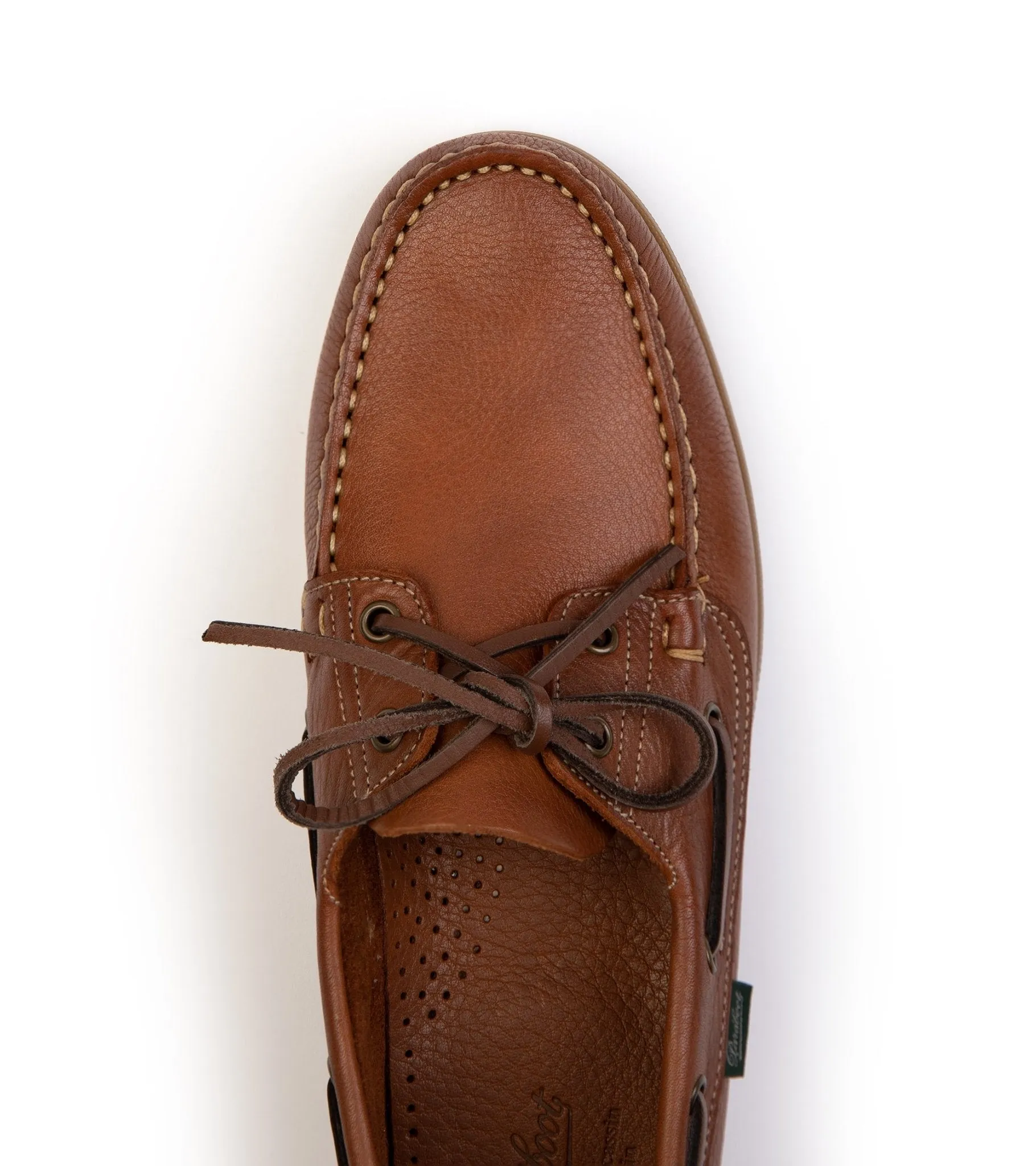 Paraboot Barth Leather Boat Shoe: Tumbled Oak