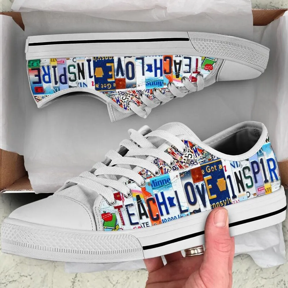 Pre K License Plates Low Top Shoes, Teacher Shoes, Low Top Sneakers