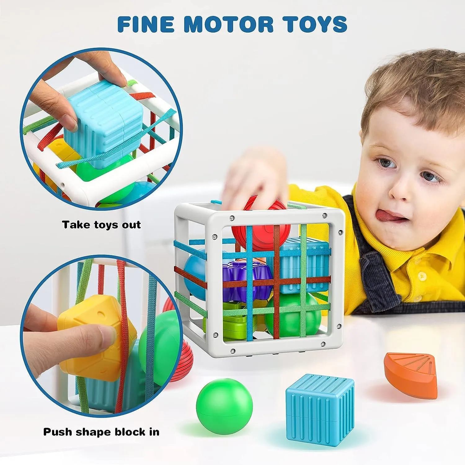 Prime Deals Montessori Toys 7 in 1 Baby Sensory Toys for Kids Educational Learning Shape Sorter Activity Stacking Toys Baby Shape Sorting Toys Interactive Toy Fine Motor Skill Developmental