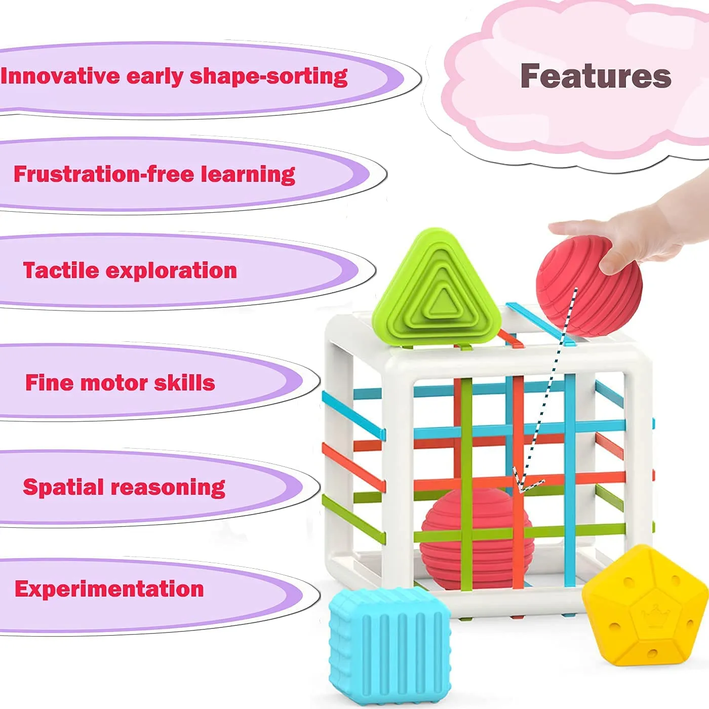 Prime Deals Montessori Toys 7 in 1 Baby Sensory Toys for Kids Educational Learning Shape Sorter Activity Stacking Toys Baby Shape Sorting Toys Interactive Toy Fine Motor Skill Developmental