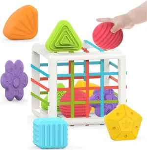 Prime Deals Montessori Toys 7 in 1 Baby Sensory Toys for Kids Educational Learning Shape Sorter Activity Stacking Toys Baby Shape Sorting Toys Interactive Toy Fine Motor Skill Developmental