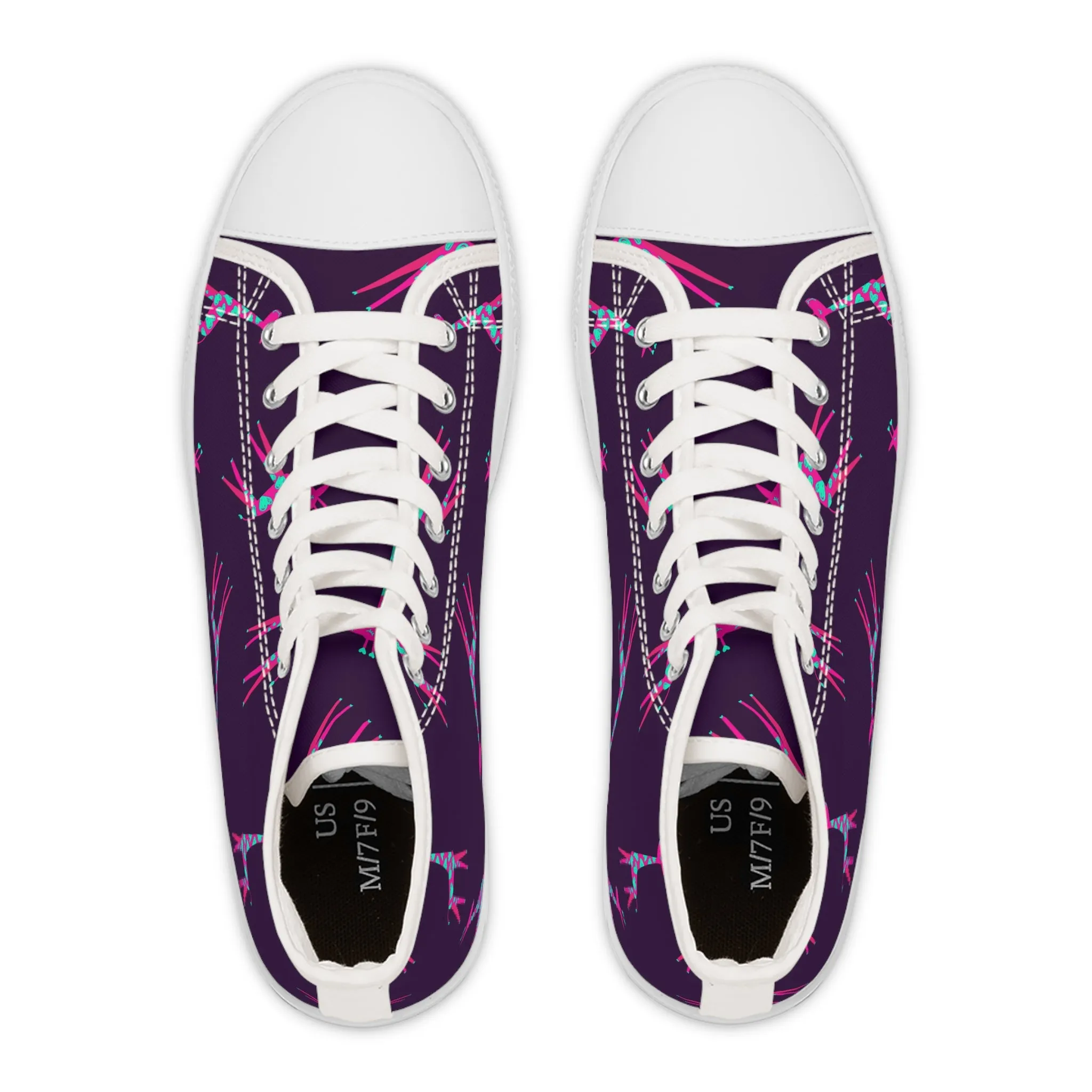 Purple Giraffes Women's High Top Sneakers