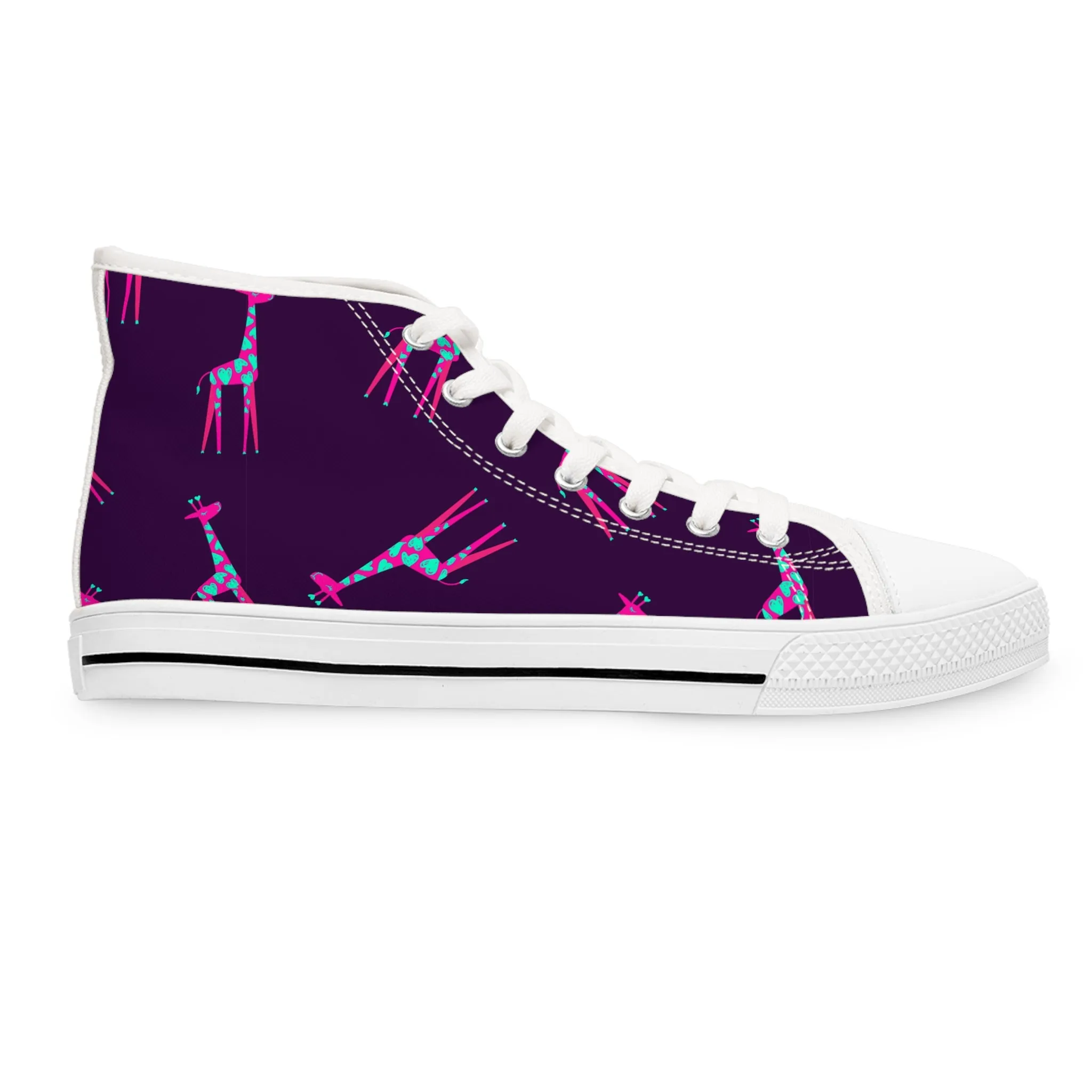 Purple Giraffes Women's High Top Sneakers