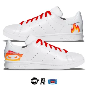 "Fuego Pitching Ninja" Adidas Stan Smith Casual Shoes by Stadium Custom Kicks