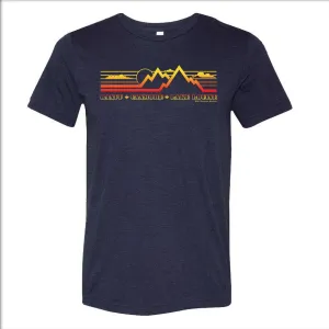 Retro Mountain Scape T Shirt Men's