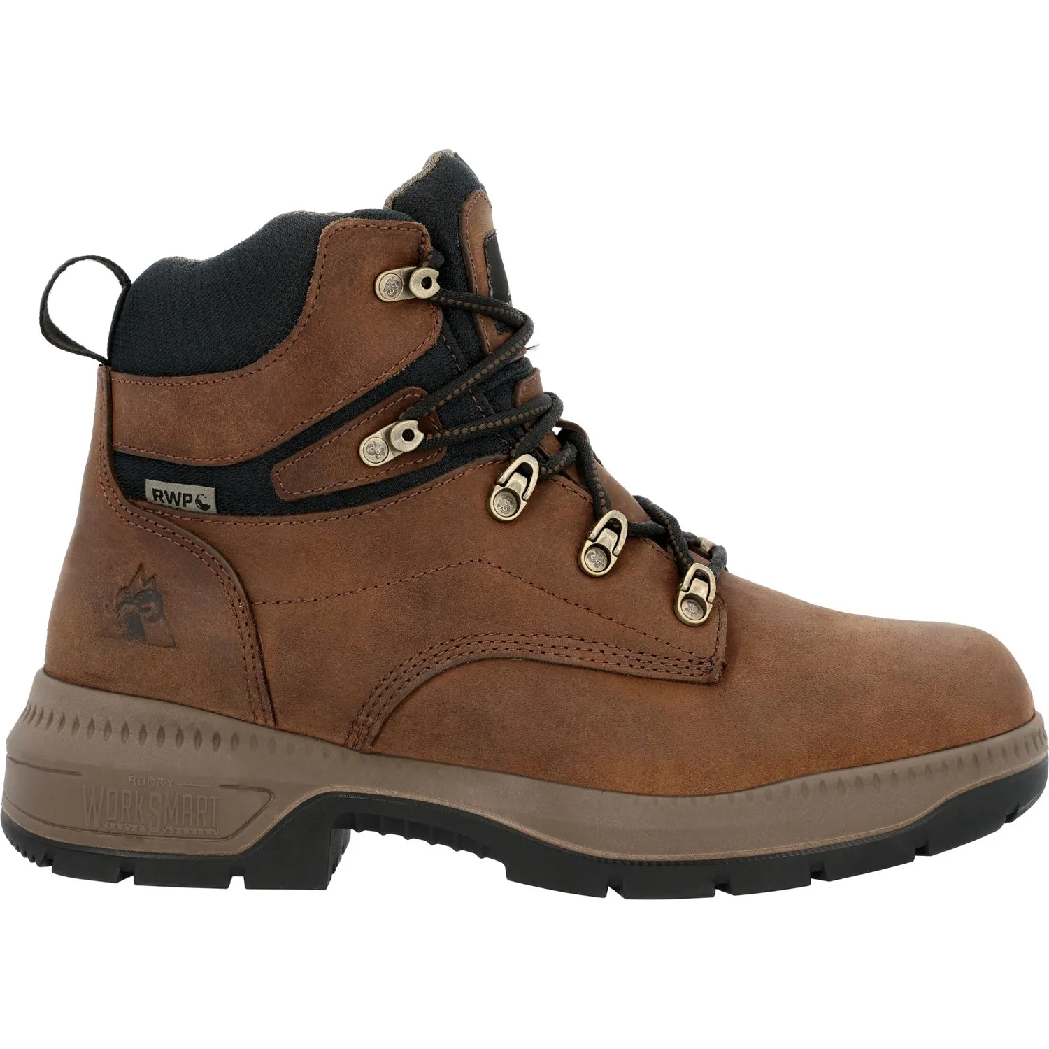 Rocky Mens Worksmart WP Crazy Horse Leather Work Boots