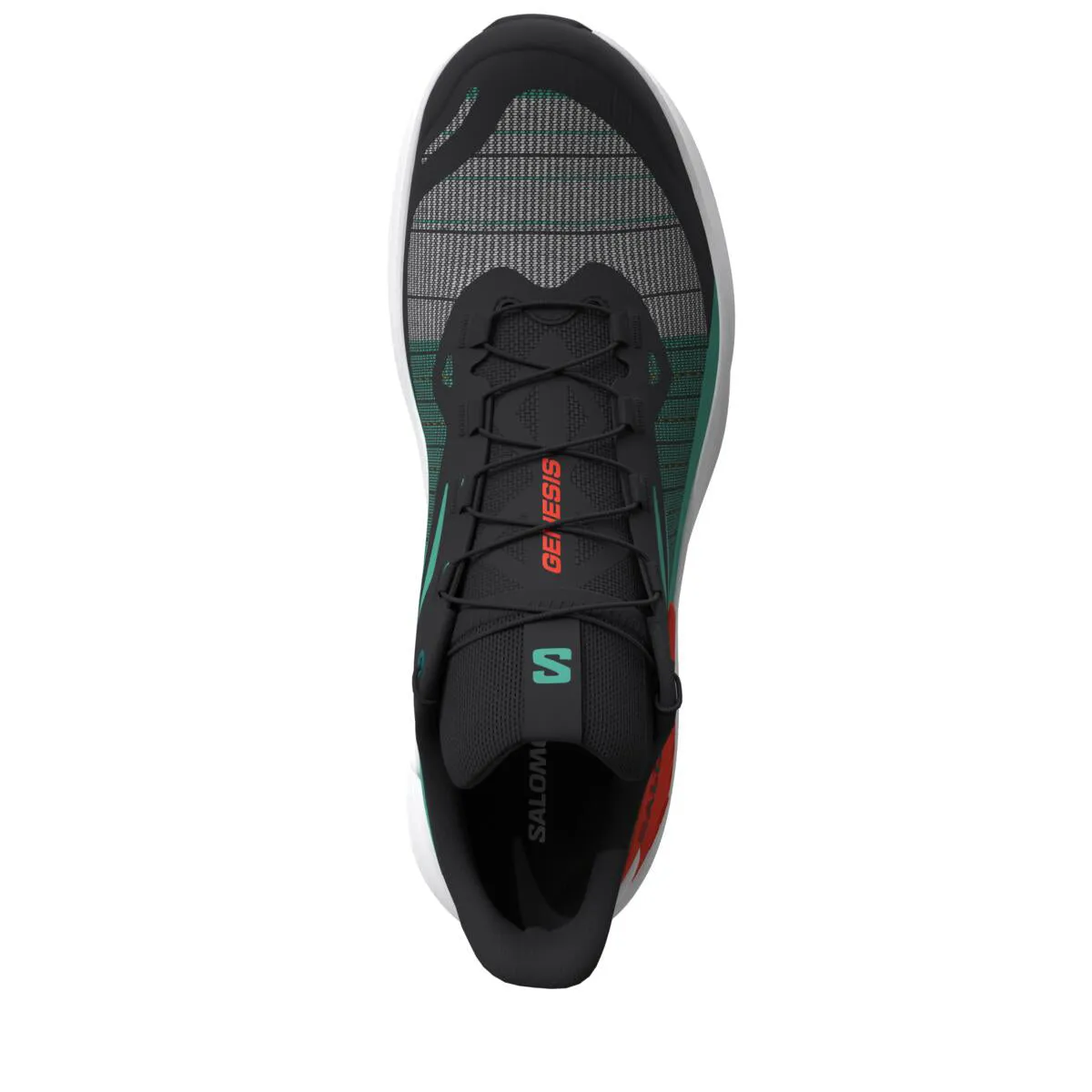 Salomon Men's Genesis Trail Running Shoes Black / Electric Green / Cherry Tomato