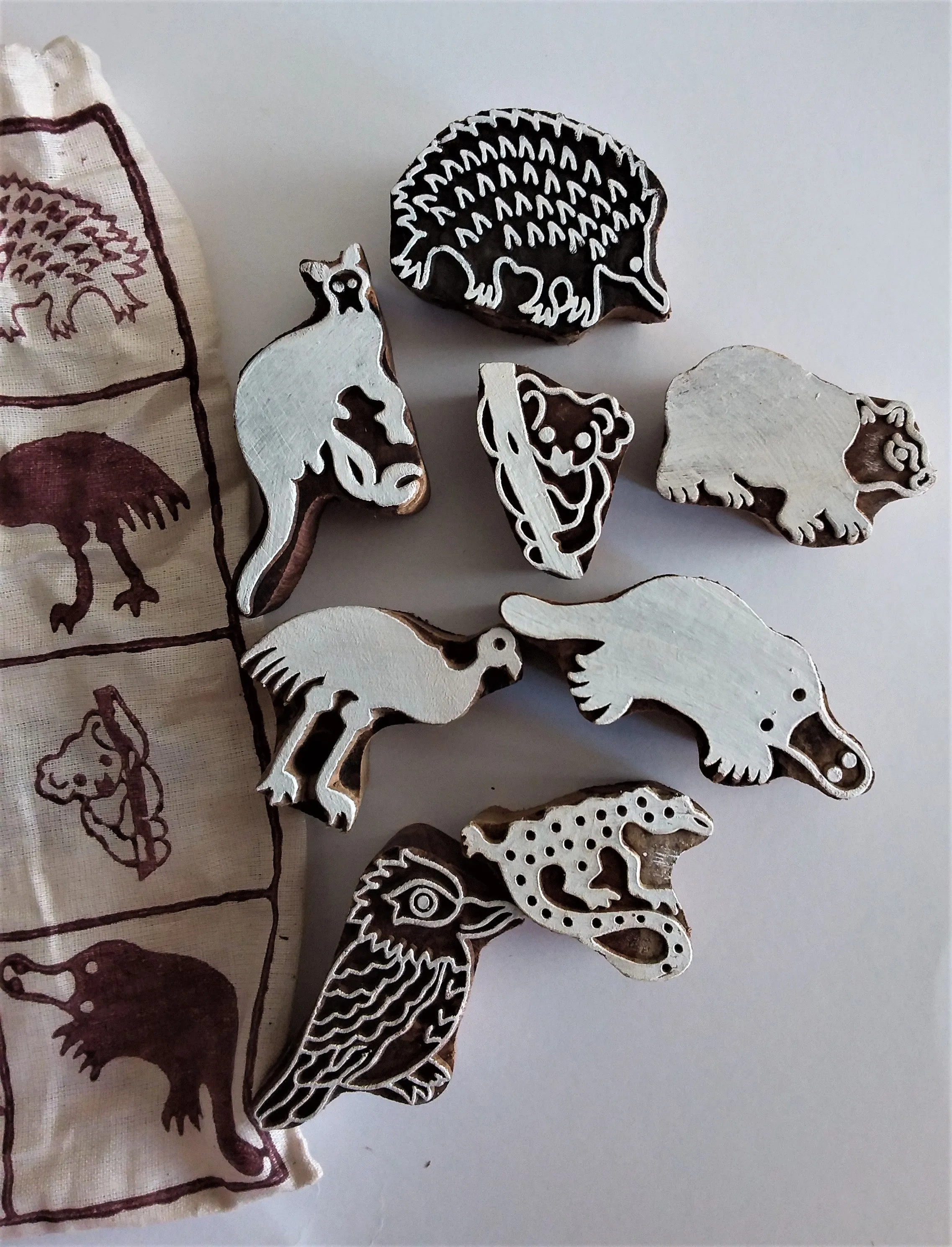 Stamps Traditional Block Print - Australian Animals