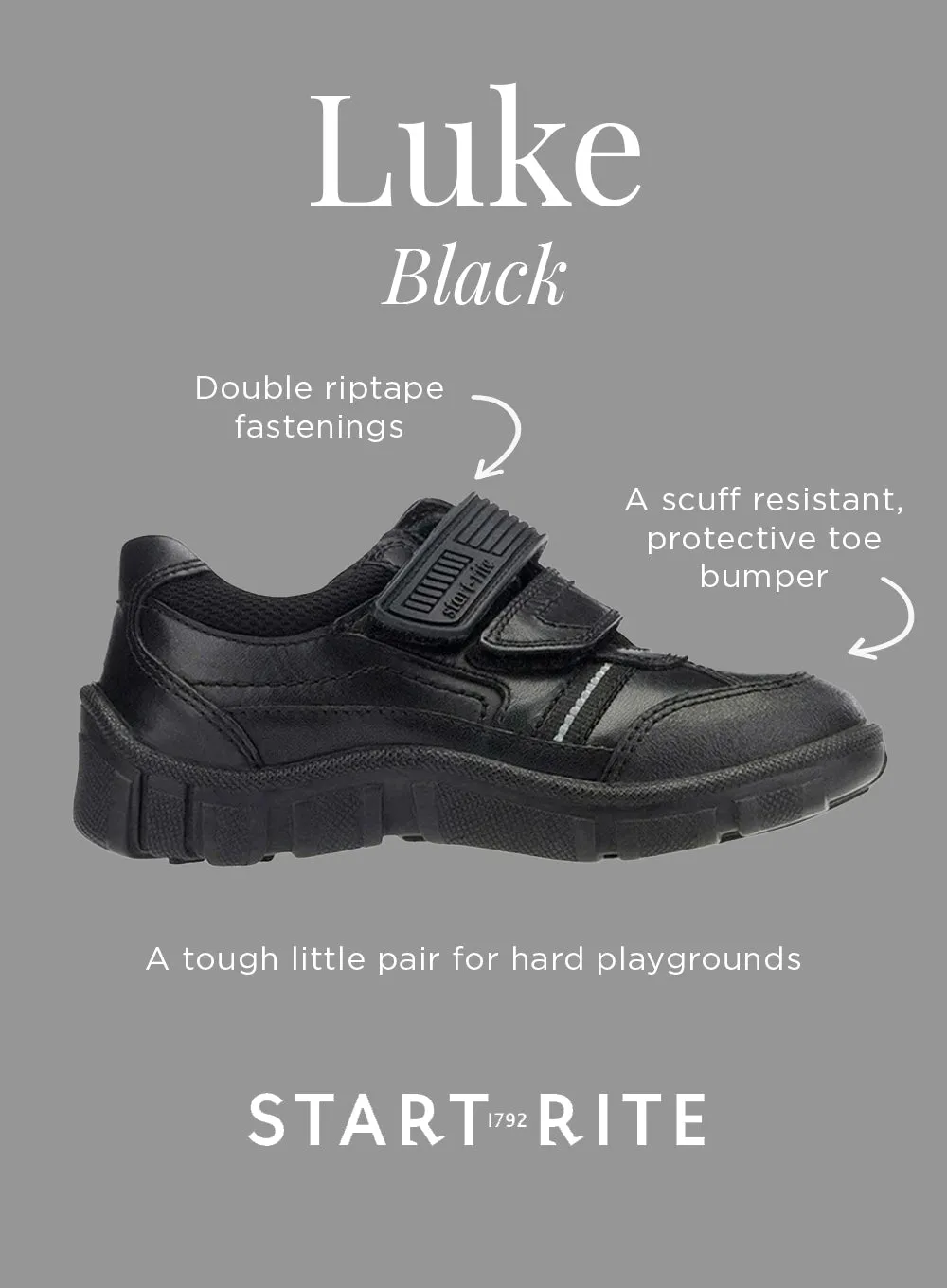 Start Rite Luke School Shoe in Black