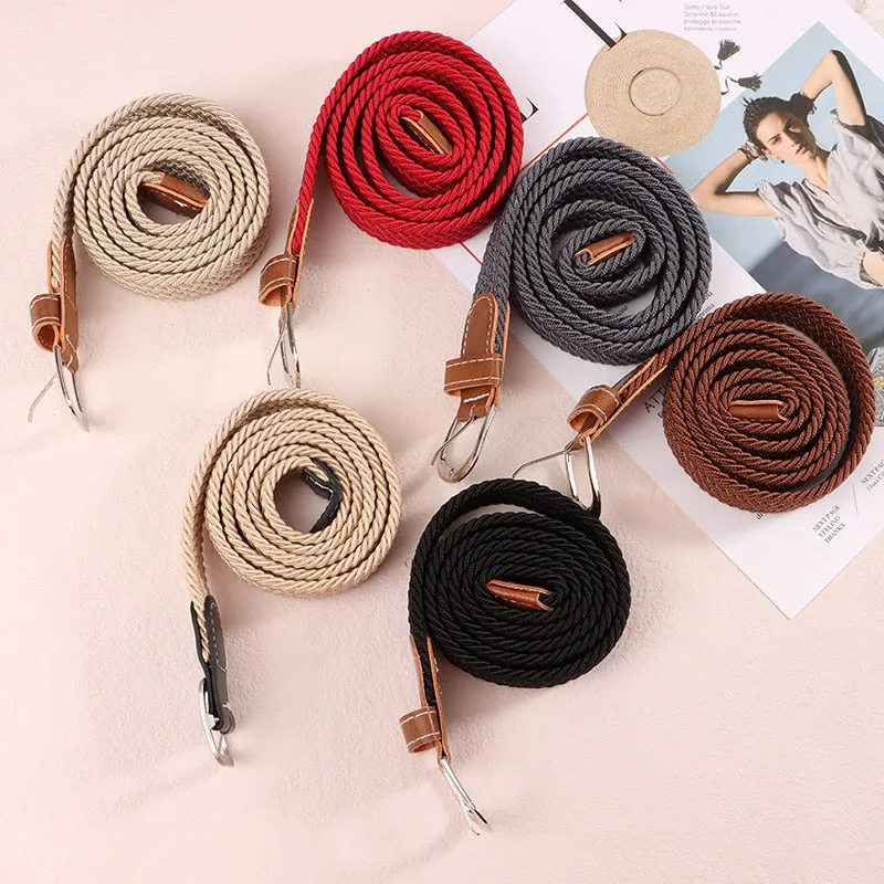 Stretch Canvas Leather Belts for Men Female Casual Knitted Woven Military Tactical Strap Male Elastic Belt for Pants Jeans