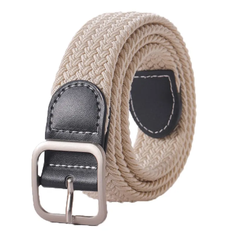 Stretch Canvas Leather Belts for Men Female Casual Knitted Woven Military Tactical Strap Male Elastic Belt for Pants Jeans