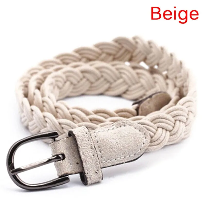 Stretch Canvas Leather Belts for Men Female Casual Knitted Woven Military Tactical Strap Male Elastic Belt for Pants Jeans