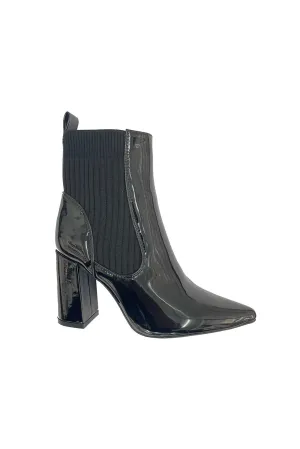 Stretch Pull-Up Block Heel Ankle Boots