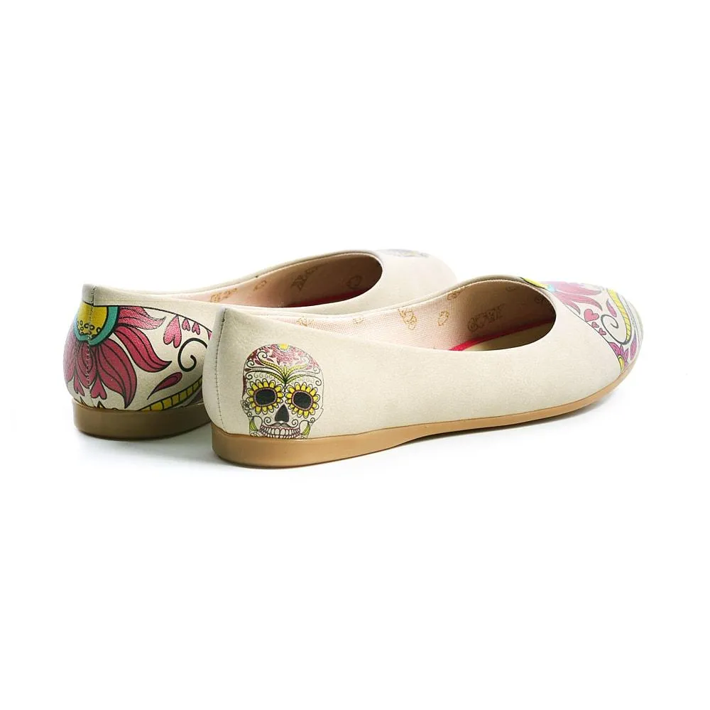 Sun and Skull Ballerinas Shoes 2031