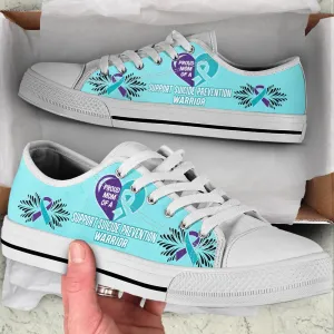 Support Suicide Prevention Shoes Warrior Low Top Shoes , Low Top Sneaker, Low Top Canvas Shoes