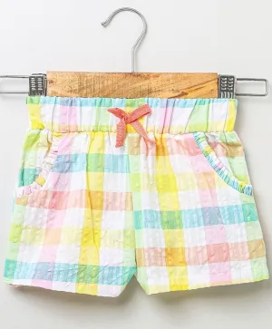 Sweetlime By AS Multi Colour Seersucker Checks shorts- Multi