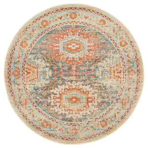 The Euro Blue Round Rug