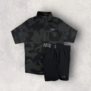 UNDER ARMOUR JACQUARD USA 1/4 / SHORT SET - BLACK