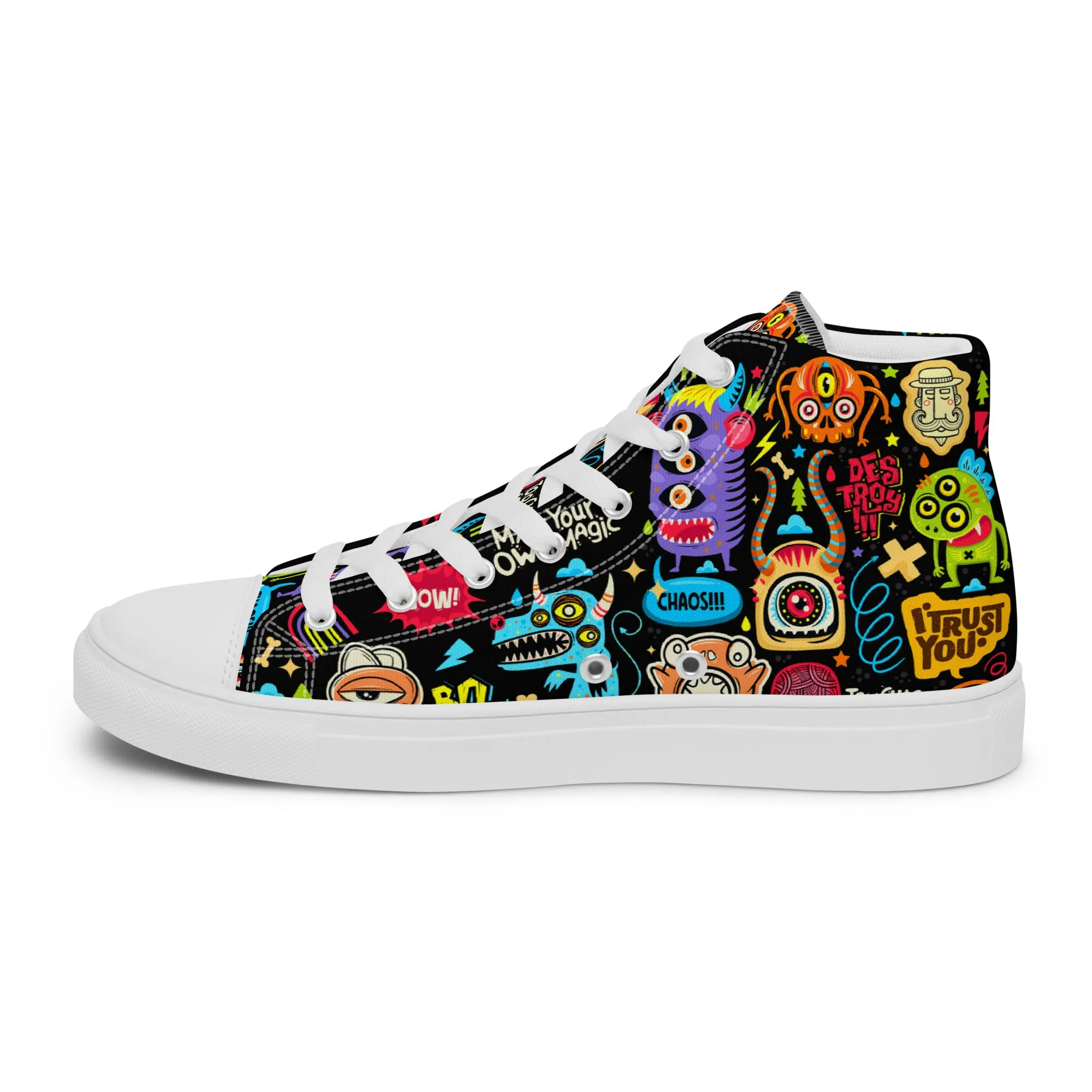 Unisex high top canvas shoes - Little monsters