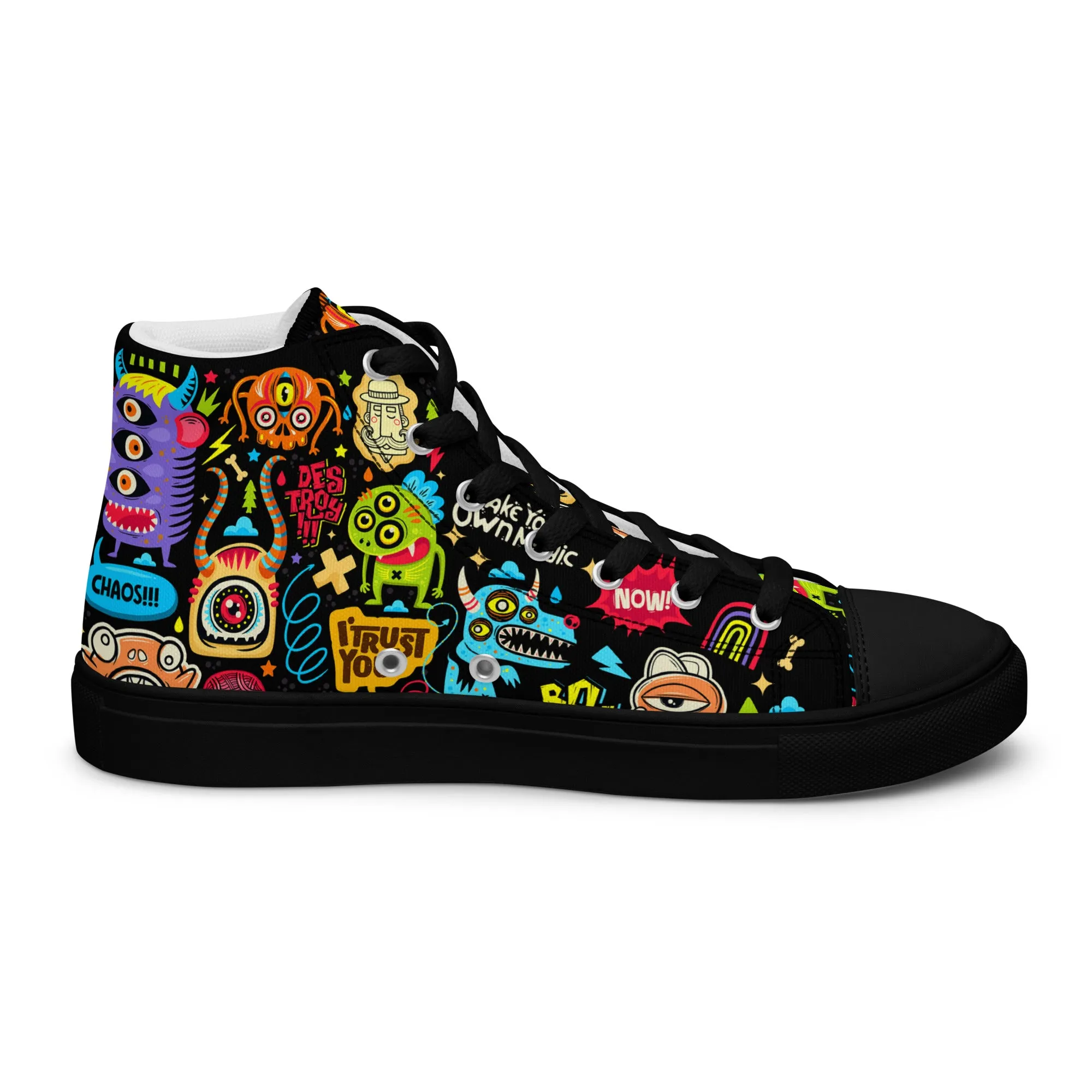 Unisex high top canvas shoes - Little monsters