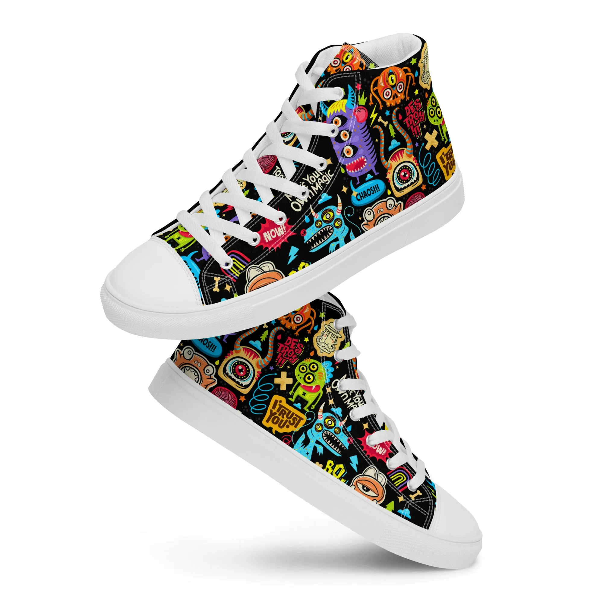 Unisex high top canvas shoes - Little monsters