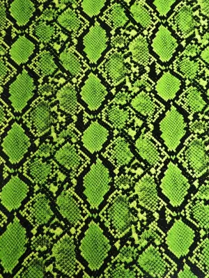 Venom Green / Calico Python Snake Vinyl Fabric