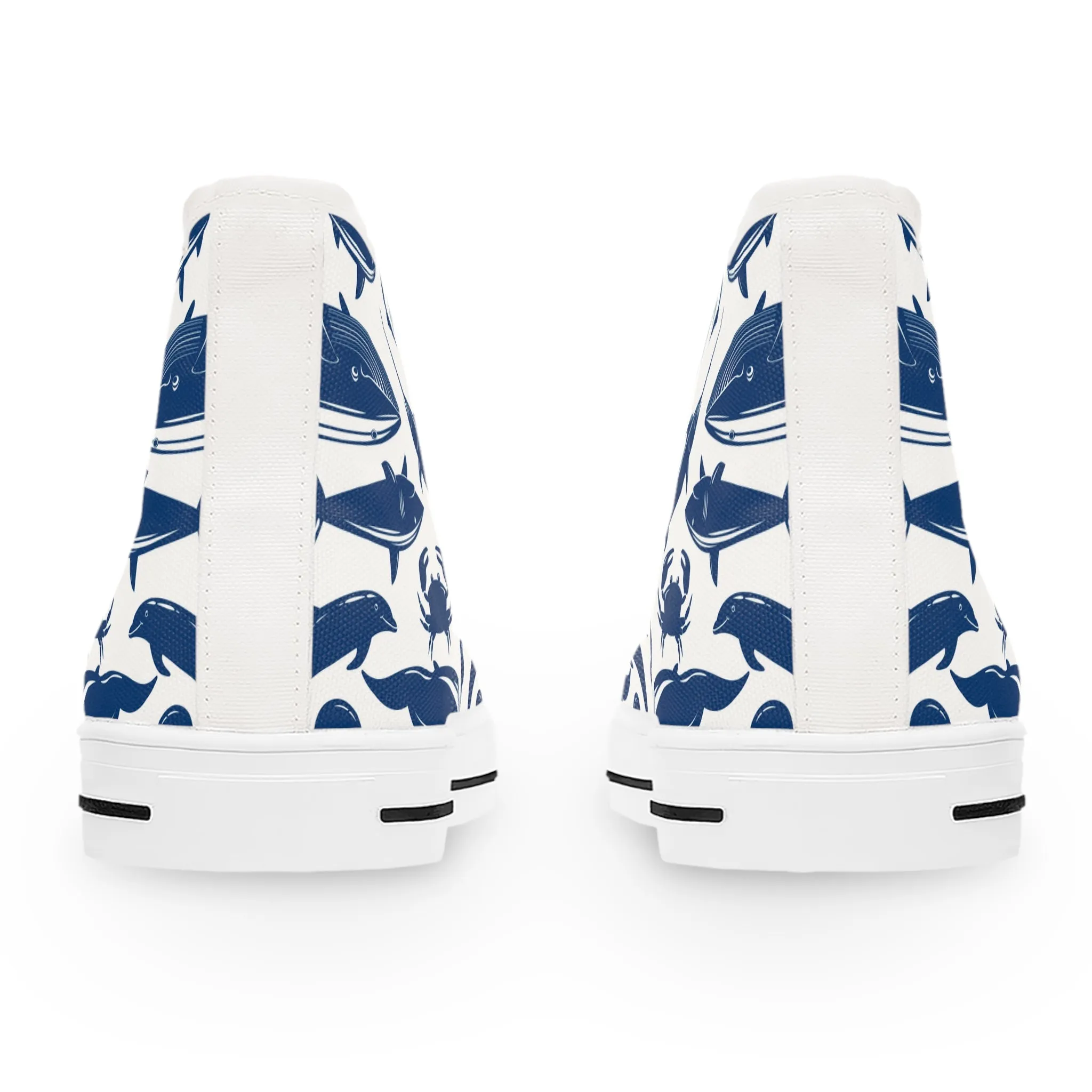 Whales and Octopus Women's High Top Sneakers