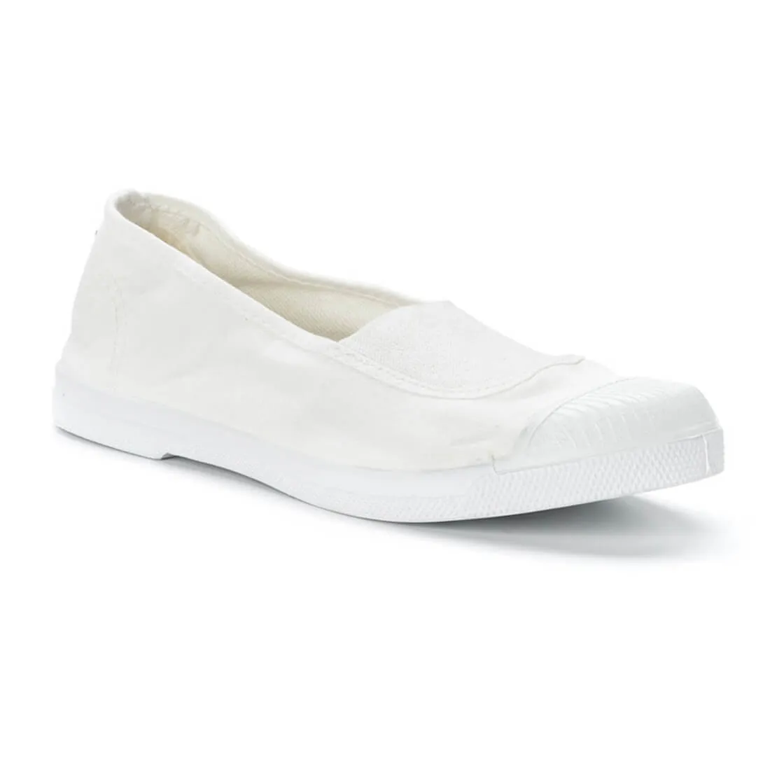 White cotton slip on plimsolls