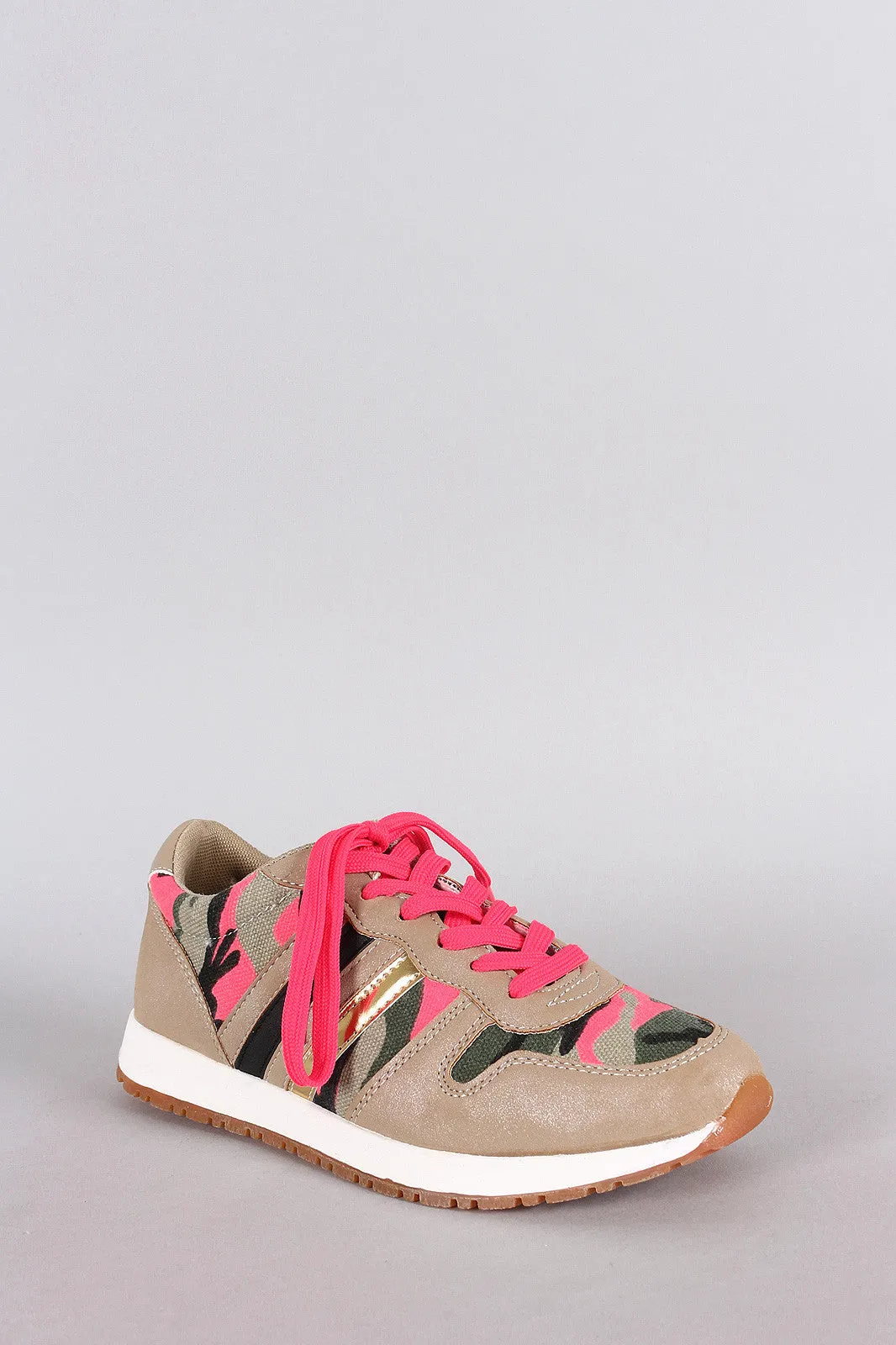 Wild Diva Lounge Camouflage Lace Up Sneaker