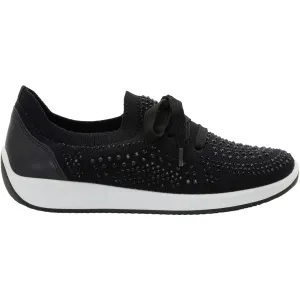 Women's Ara Shoes Lisbon Black/White Wovenstretch With Sparkle