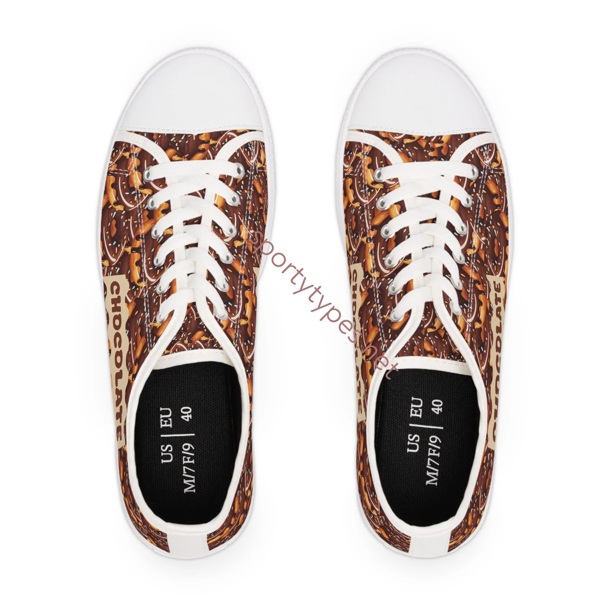 Women's Chocolate Donut Low Top Canvas Sneakers