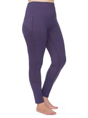 Women's Plus Active Seamless High Impact Fitness Legging with Stretch Compression in Purple